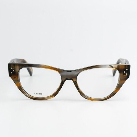 NEW Celine CL50040I 055 Striped Blue Brown Havana Women Cat Eye Eyeglasses - Picture 3 of 12